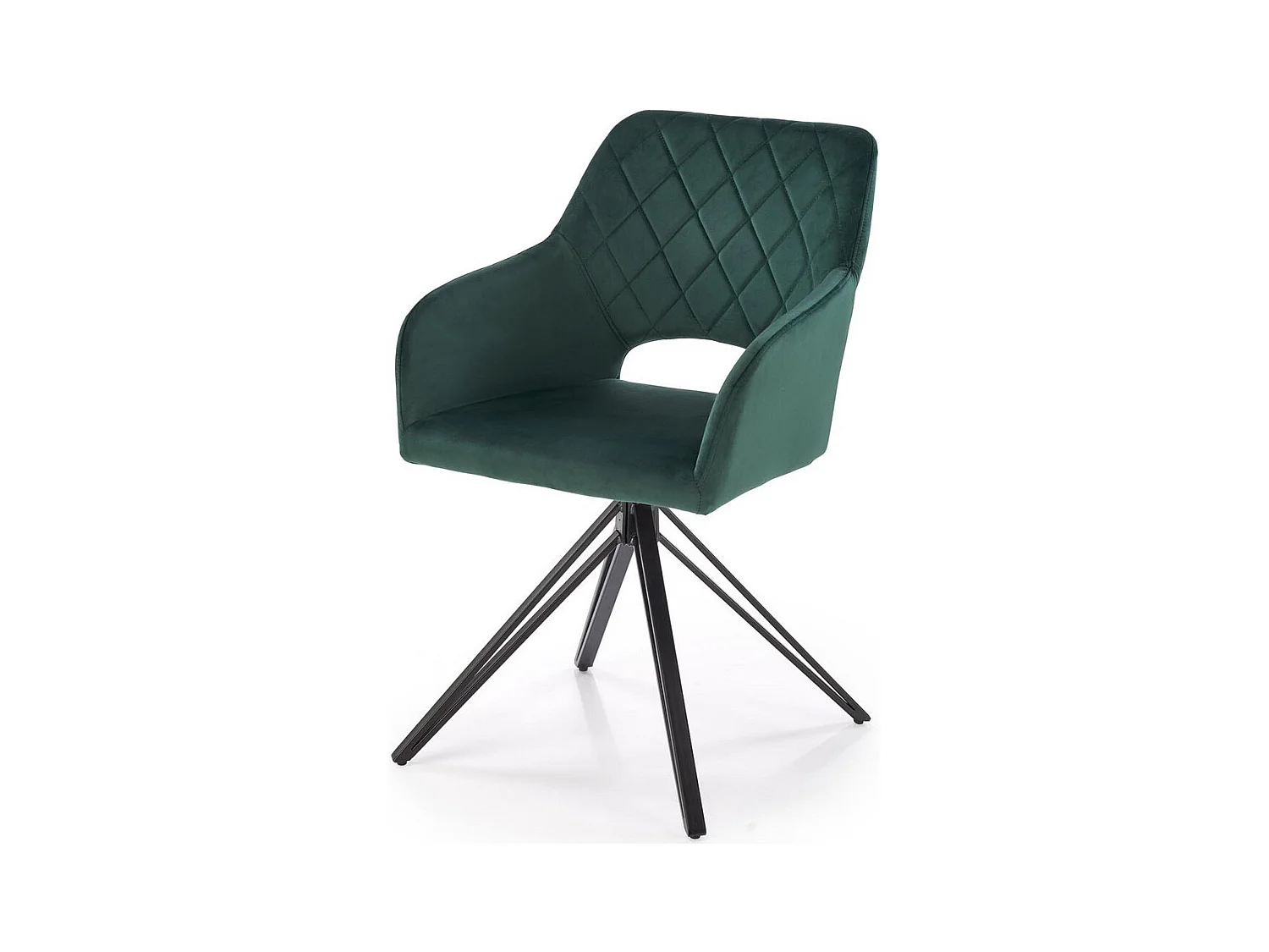 Chaise design pivotante en velours vert foncé Viktor