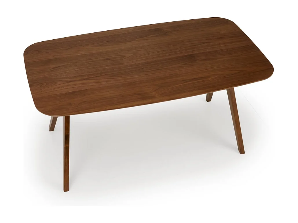 Mesa de comedor rectangular 160 cm con tablero y patas de nogal MIGUEL