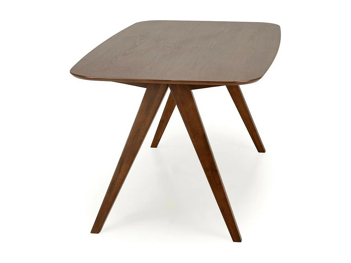 Mesa de comedor rectangular 160 cm con tablero y patas de nogal MIGUEL