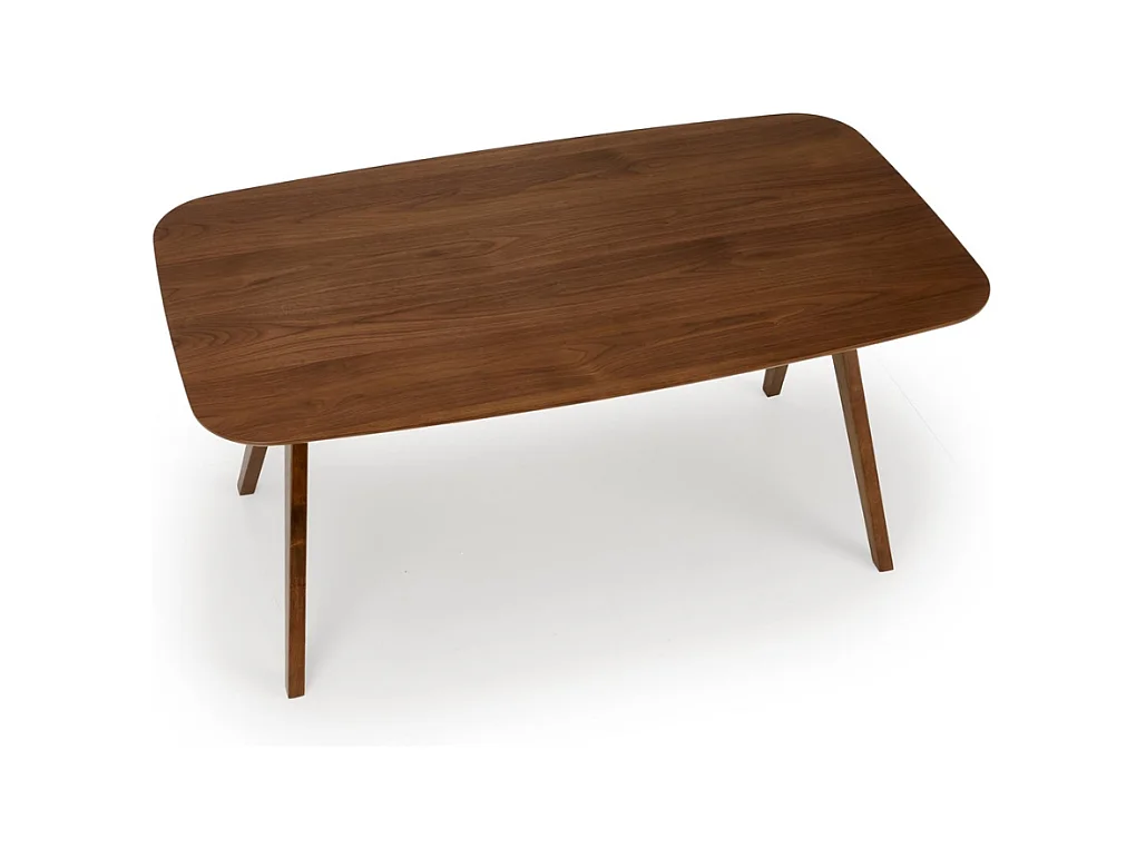 Table à manger rectangulaire 160 cm plateau et pieds noyer MIGUEL