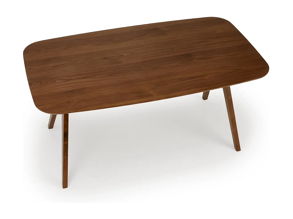 Mesa de comedor rectangular 160 cm con tablero y patas de nogal MIGUEL