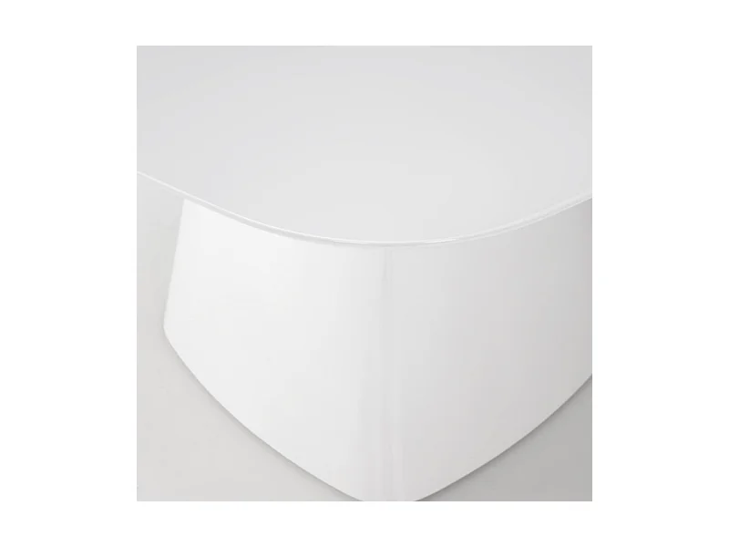Mesa de comedor cuadrada FLAVIO 120 cm en lacado blanco alto brillo