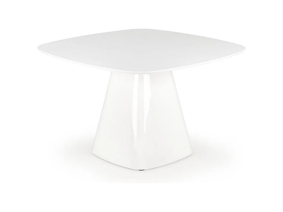 Table à manger carrée 120 cm laquée blanc brillant FLAVIO