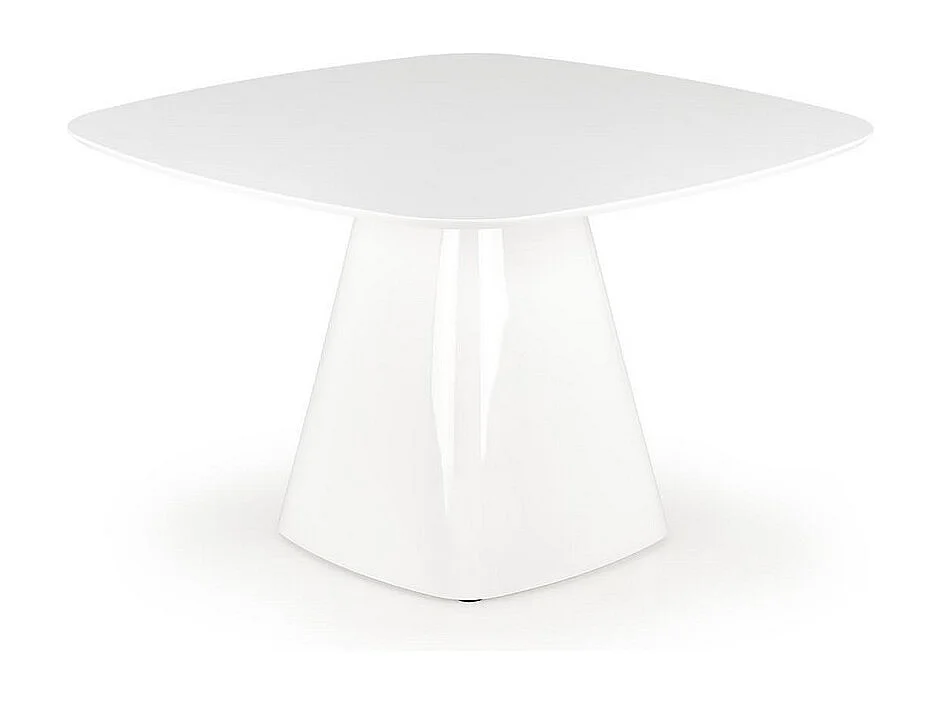 Mesa de comedor cuadrada FLAVIO 120 cm en lacado blanco alto brillo