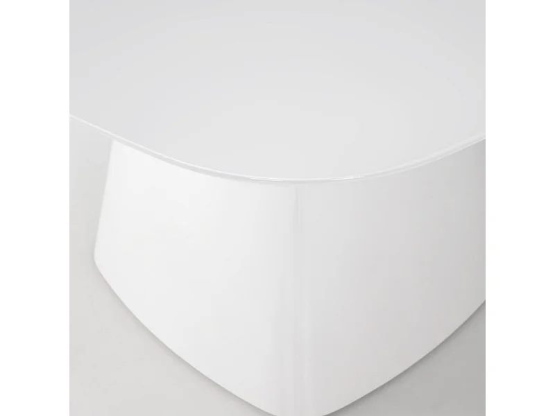 Mesa de comedor cuadrada FLAVIO 120 cm en lacado blanco alto brillo