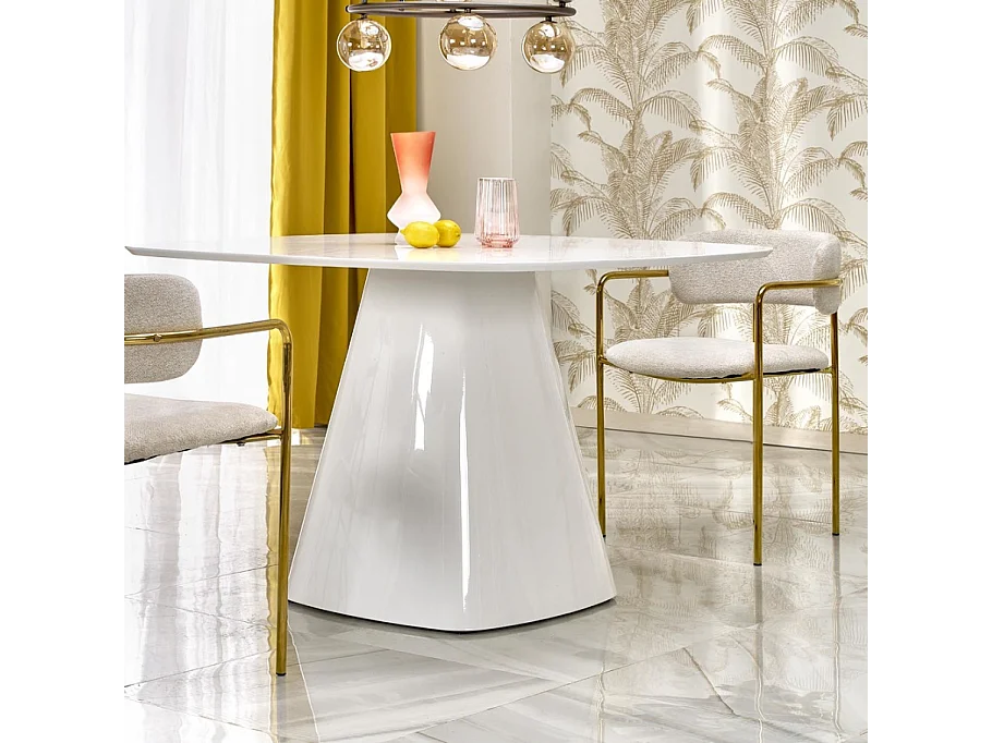 Tavolo da pranzo quadrato FLAVIO 120 cm laccato bianco lucido