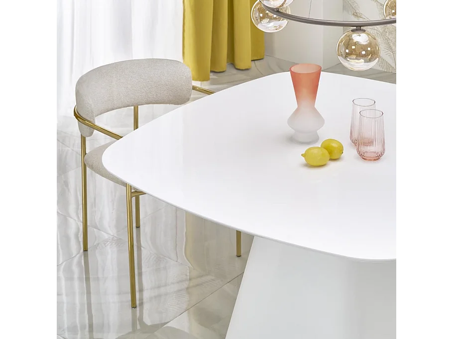 Tavolo da pranzo quadrato FLAVIO 120 cm laccato bianco lucido