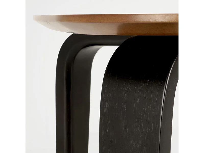 Table à manger rectangulaire 160 cm plateau en bois noyer et pieds en bois noir PEDRO