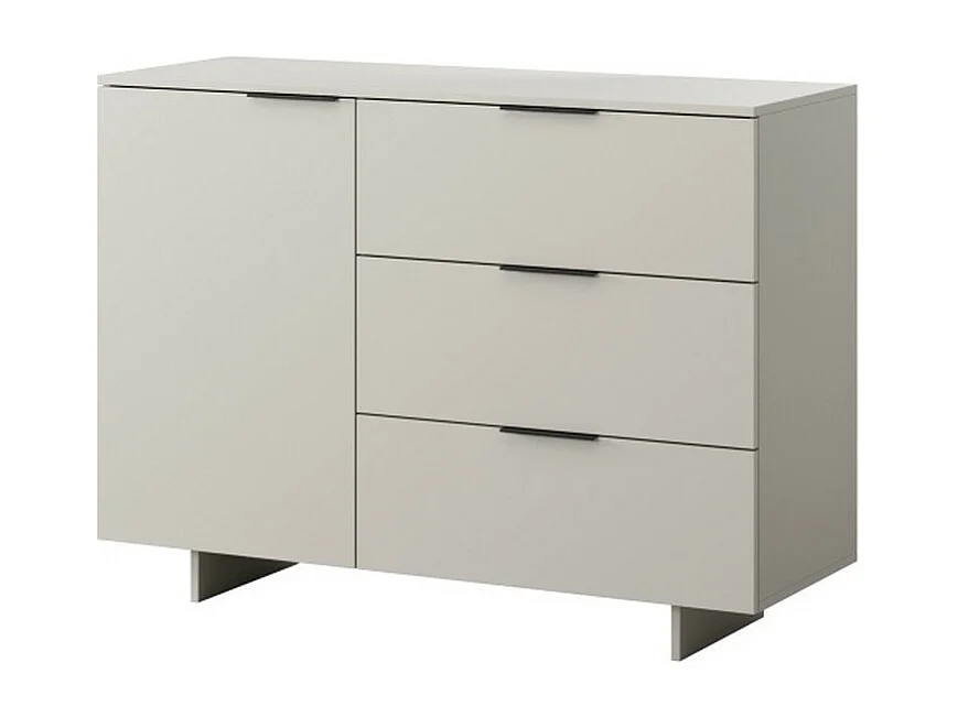 Bahut beige 1 porte 3 tiroirs - 120cm Jude