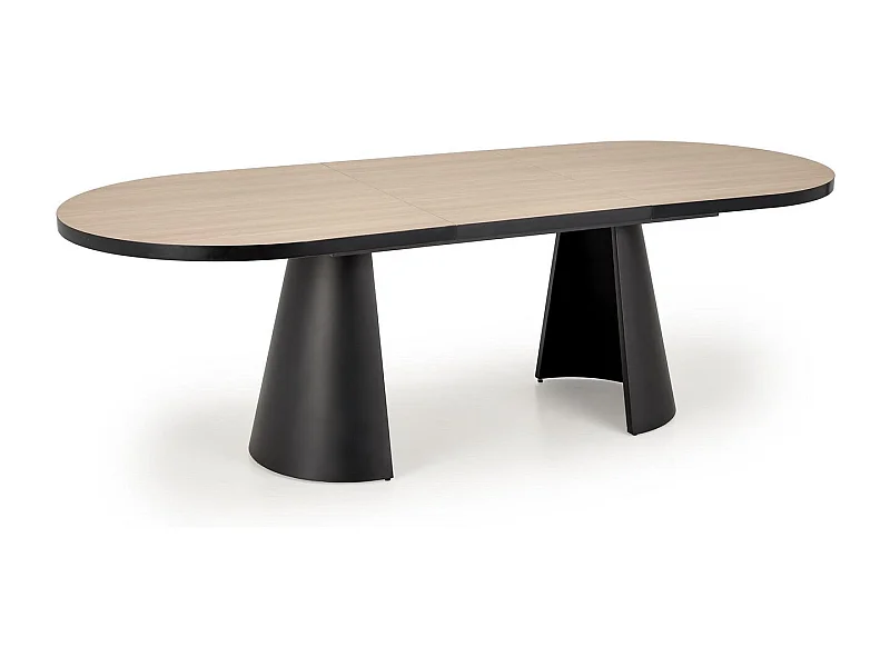Table à manger ovale extensible aspect bois naturel 180 - 240 cm Nadia