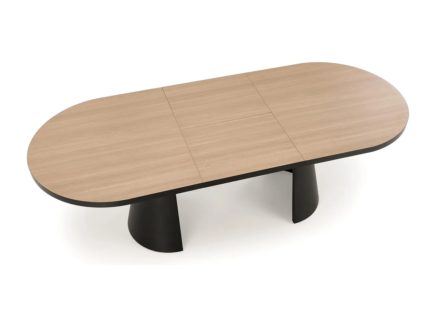 Table à manger ovale extensible aspect bois naturel 180 - 240 cm Nadia