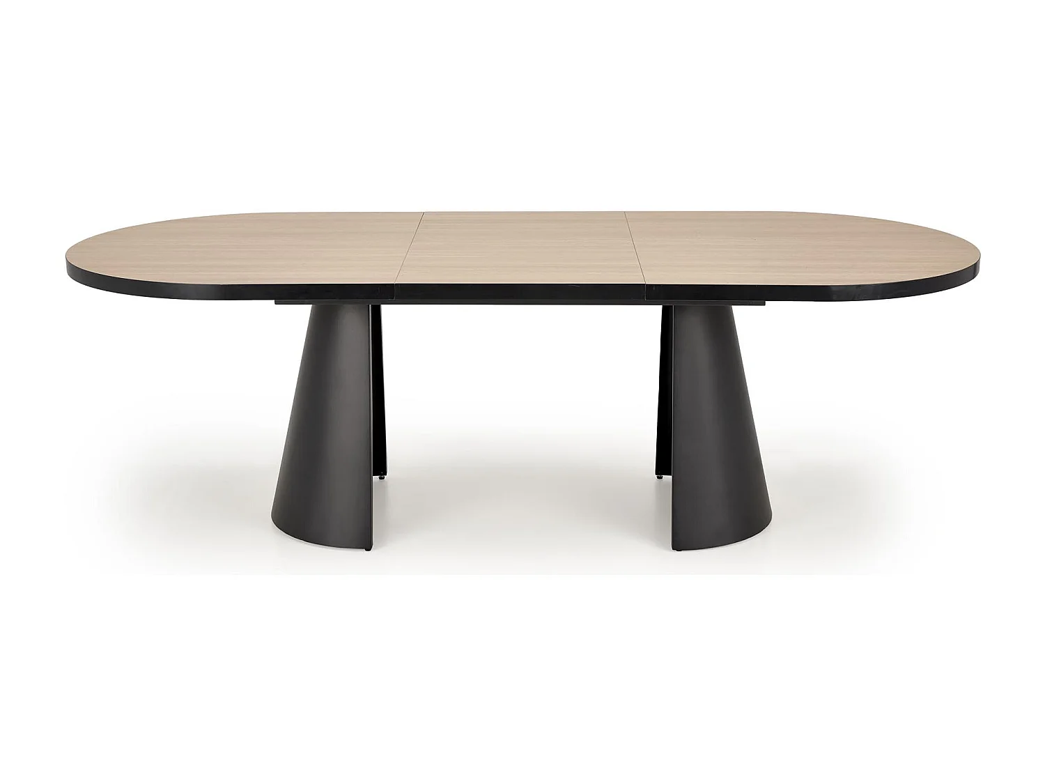 Table à manger ovale extensible aspect bois naturel 180 - 240 cm Nadia