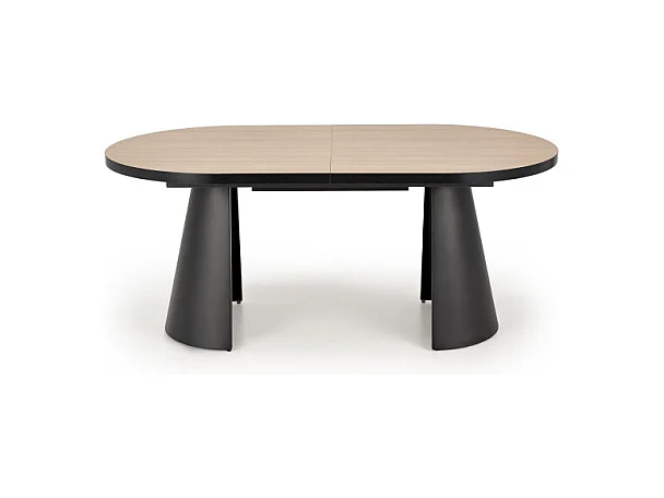 Table à manger ovale extensible aspect bois naturel 180 - 240 cm Nadia