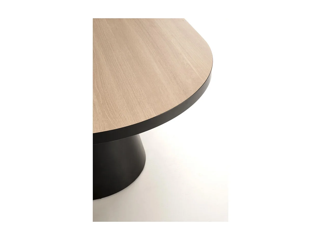 Table à manger ovale extensible aspect bois naturel 180 - 240 cm Nadia