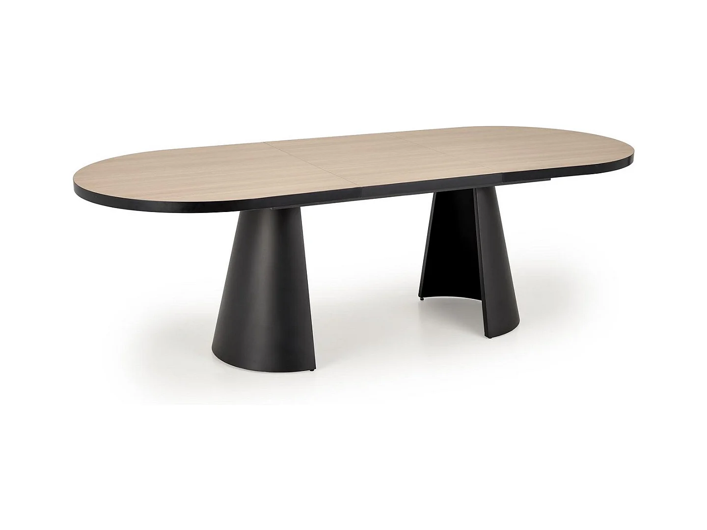 Table à manger ovale extensible aspect bois naturel 180 - 240 cm Nadia