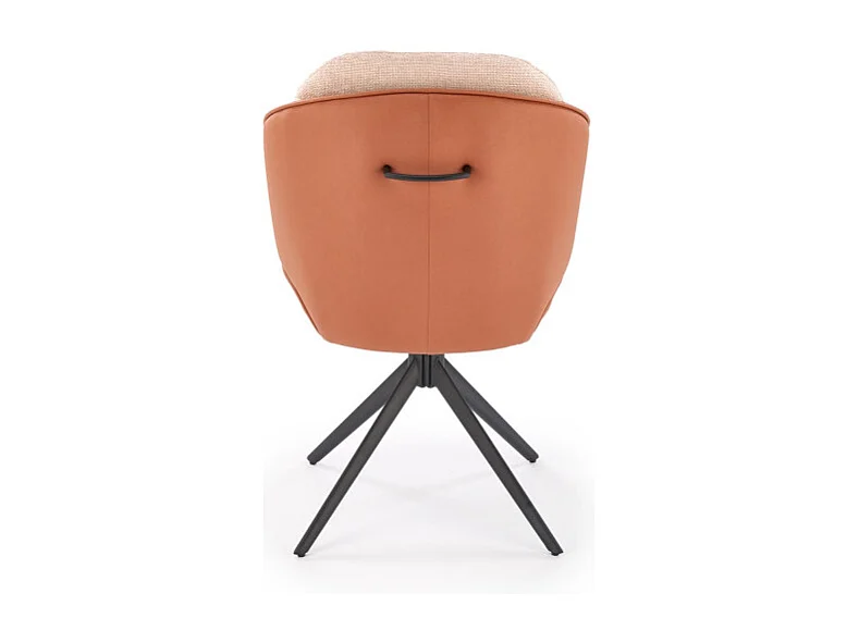 Chaise pivotante design en éco-cuir marron et tissu beige Acoro