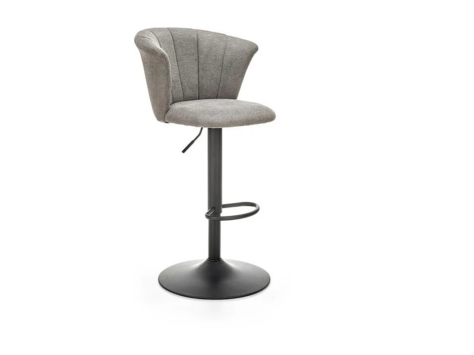 Taburete de bar Bracey de diseño en tela gris