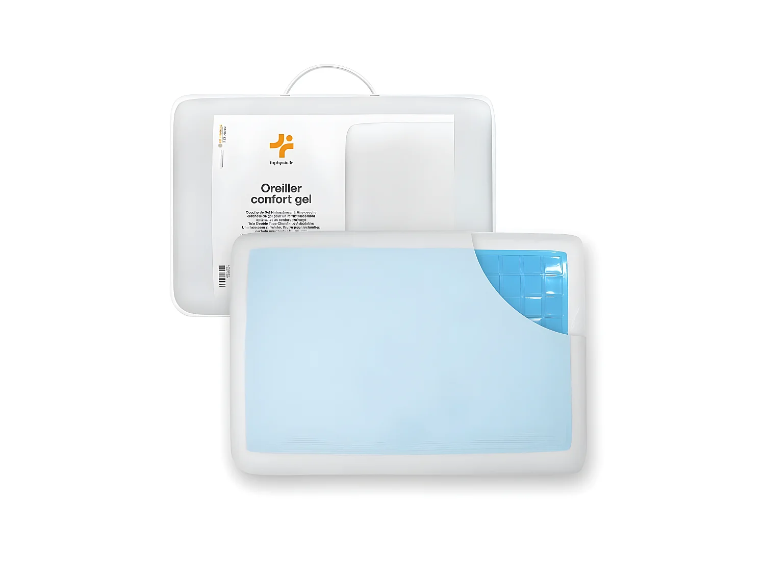 Oreiller Gel Rafraîchissant Rectangulaire 60x40 Double Face, Ergonomique - ConfortGel