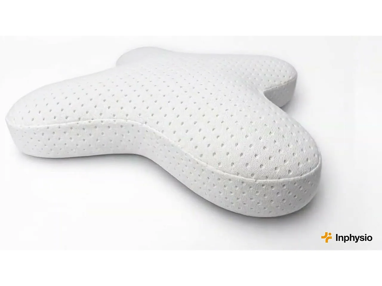 Oreiller Papillon Plat 56x46 Mémoire de Forme, Profil Bas 10 cm, Multiposition, Taie en Coton