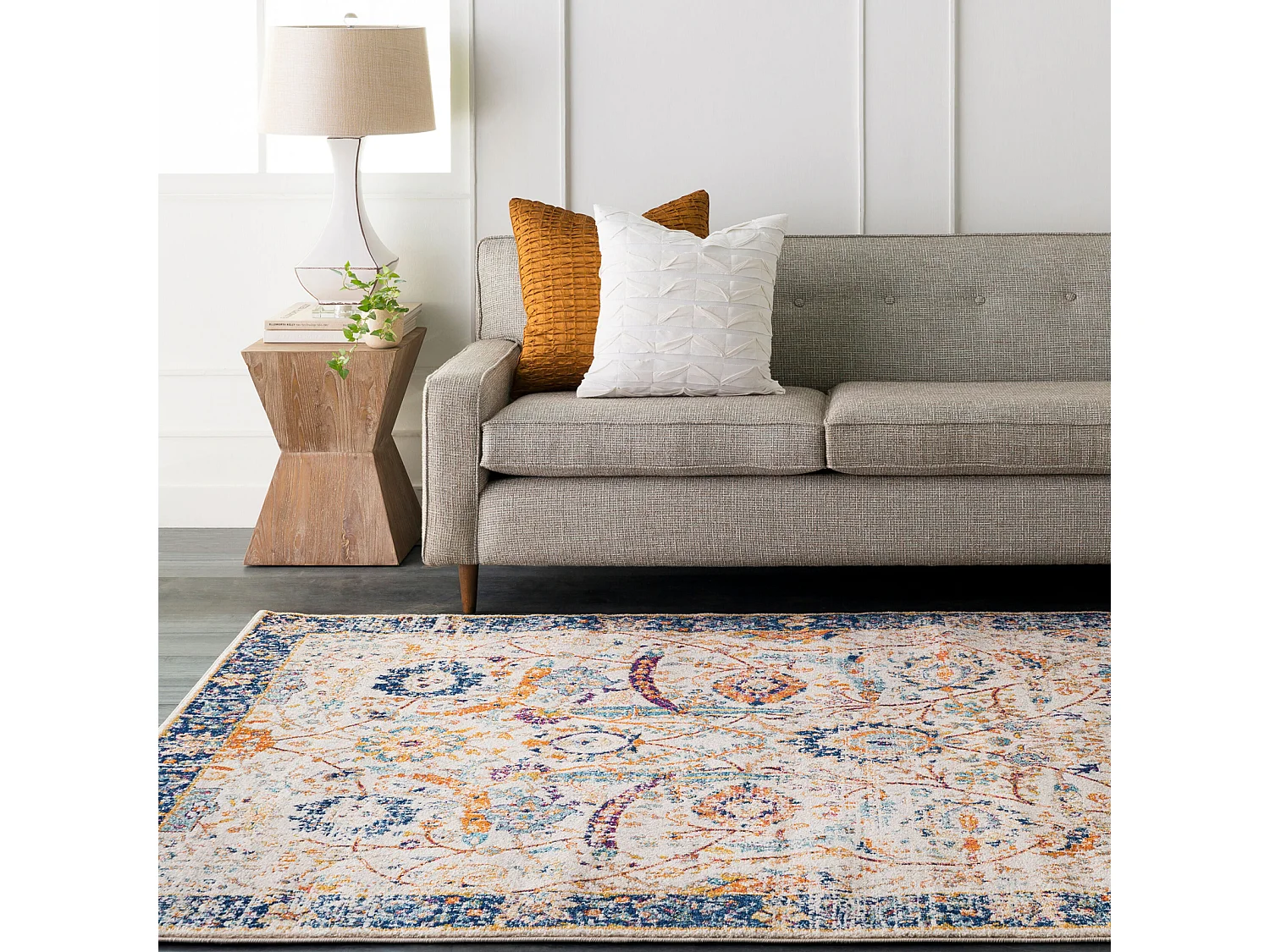 Tapis Vintage Oriental - Multicolore/Bleu - 160x220cm - KUSH