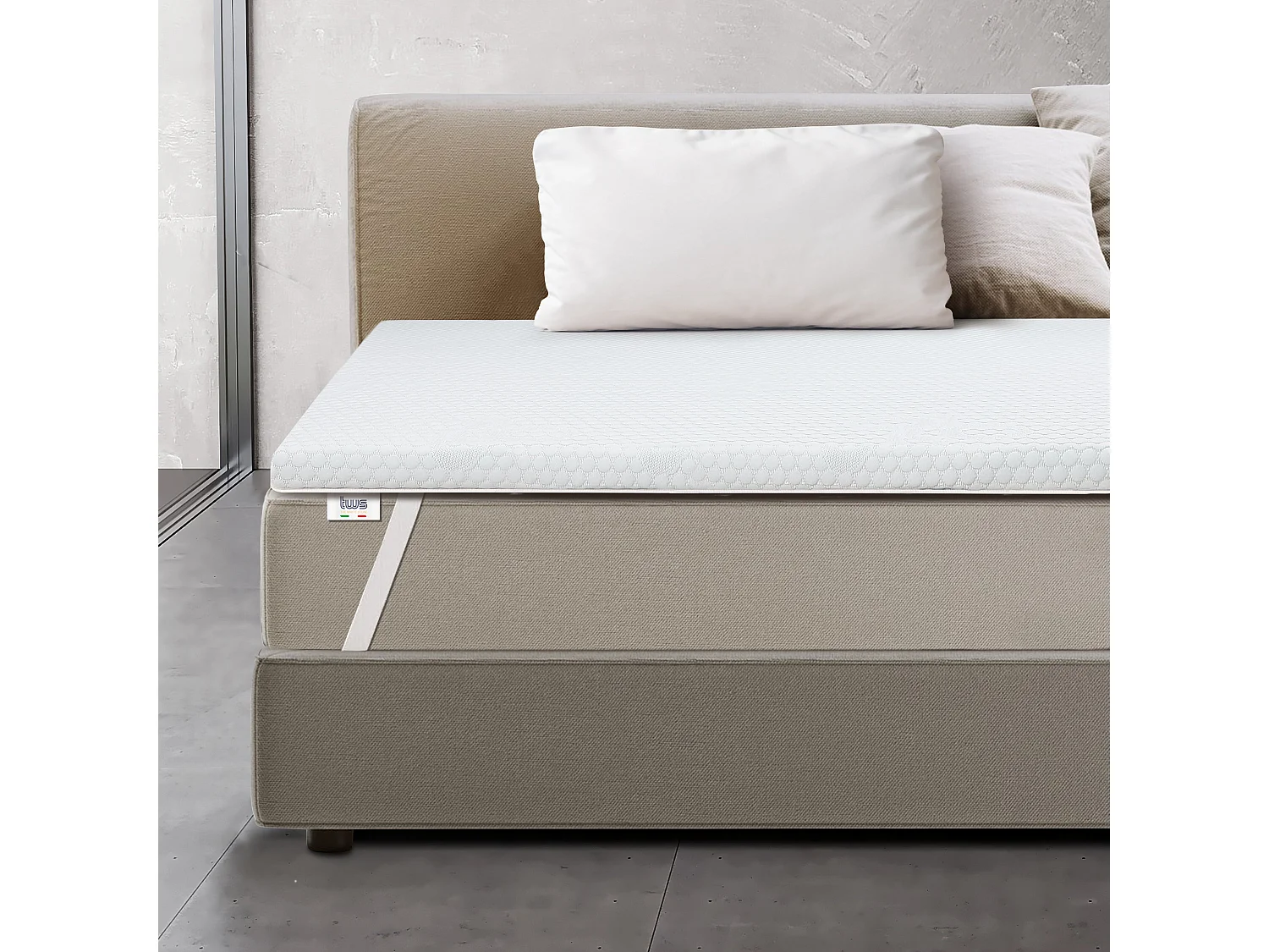 Surmatelas en mousse à mémoire de forme pour matelas double | Surmatelas de 6 cm | Surmatelas déhoussable | Antibactérien et antifongique | 155 x 190
