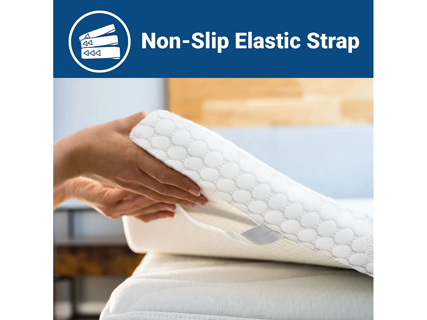 Surmatelas en mousse à mémoire de forme pour matelas double | Surmatelas de 6 cm | Surmatelas déhoussable | Antibactérien et antifongique | 145 x 190
