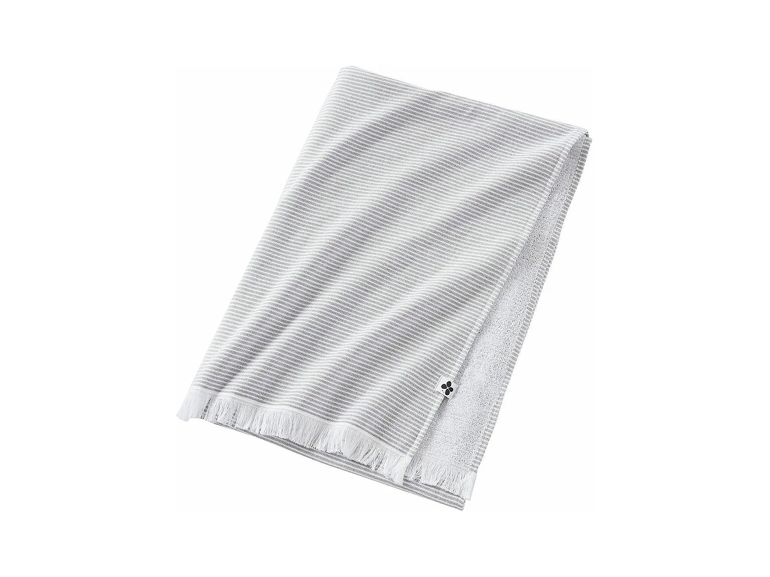 AMAL - Fouta Coton tissé + éponge 95 x 180 cm Coloris Galet