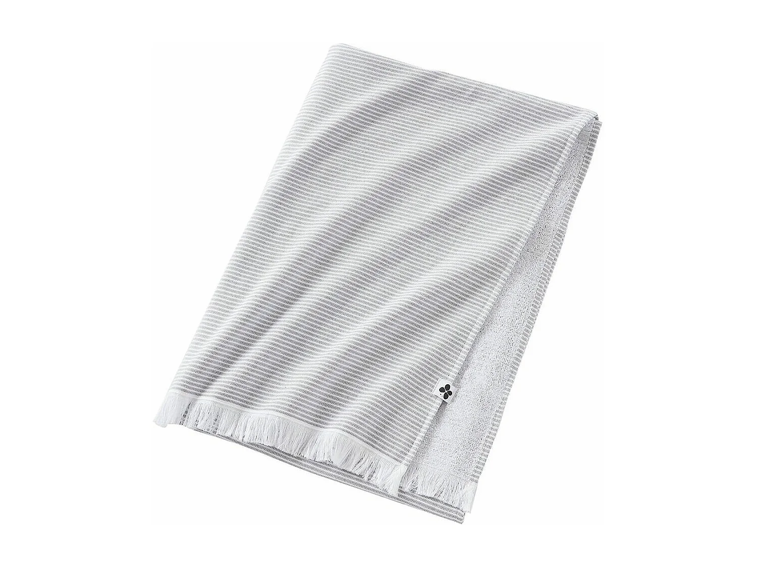 AMAL - Fouta Coton tissé + éponge 95 x 180 cm Coloris Galet