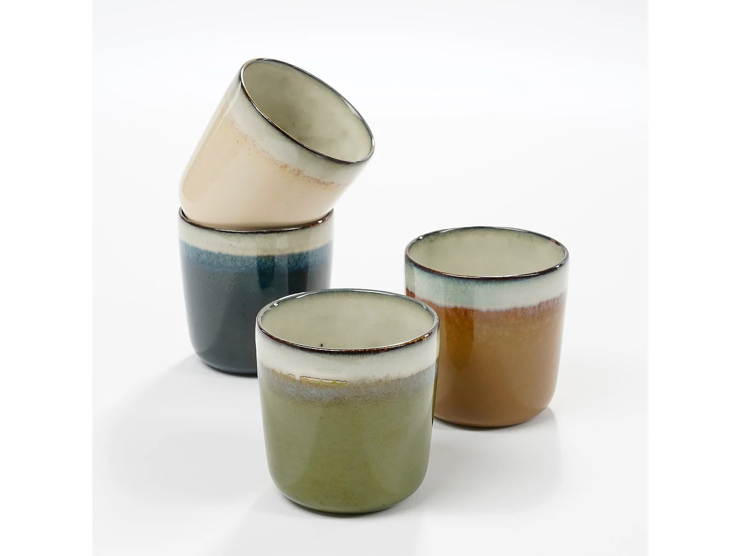 Tazza in  - 8 x 8 x 9 - Beige, marrone, verde, blu scoro - TANZI