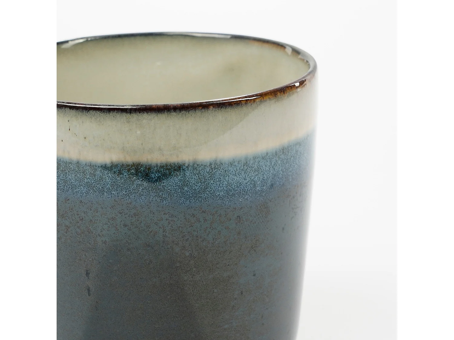 Taza de Gres - 8 x 8 x 9 - Beige, marrón, verde, azul oscuro - TANZI