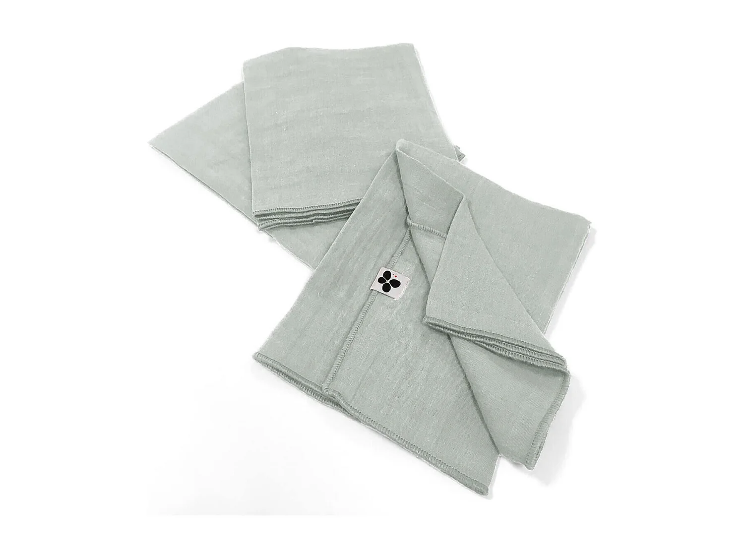 OUREA - Lot de 3 Serviettes 40x40cm Gaze de Coton Eucalyptus