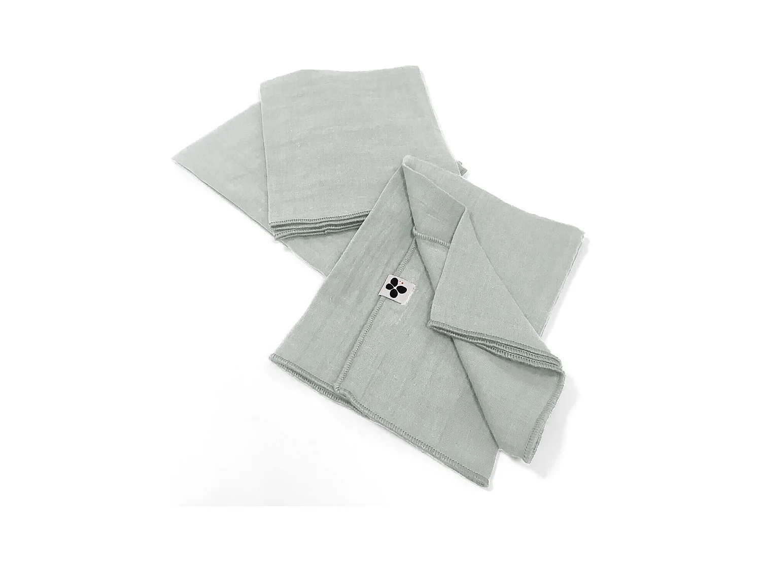 OUREA - Lot de 3 Serviettes 40x40cm Gaze de Coton Eucalyptus