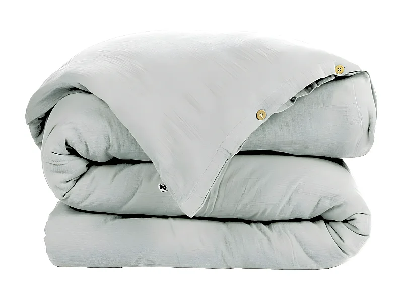 OUREA - Housse de Couette 240x220cm Gaze de Coton Eucalyptus