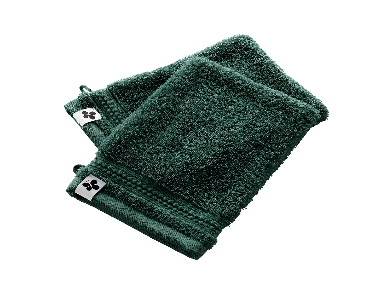 EMMA - Lot de 2 Gants 15x21cm en Coton Bio Coloris Emeraude