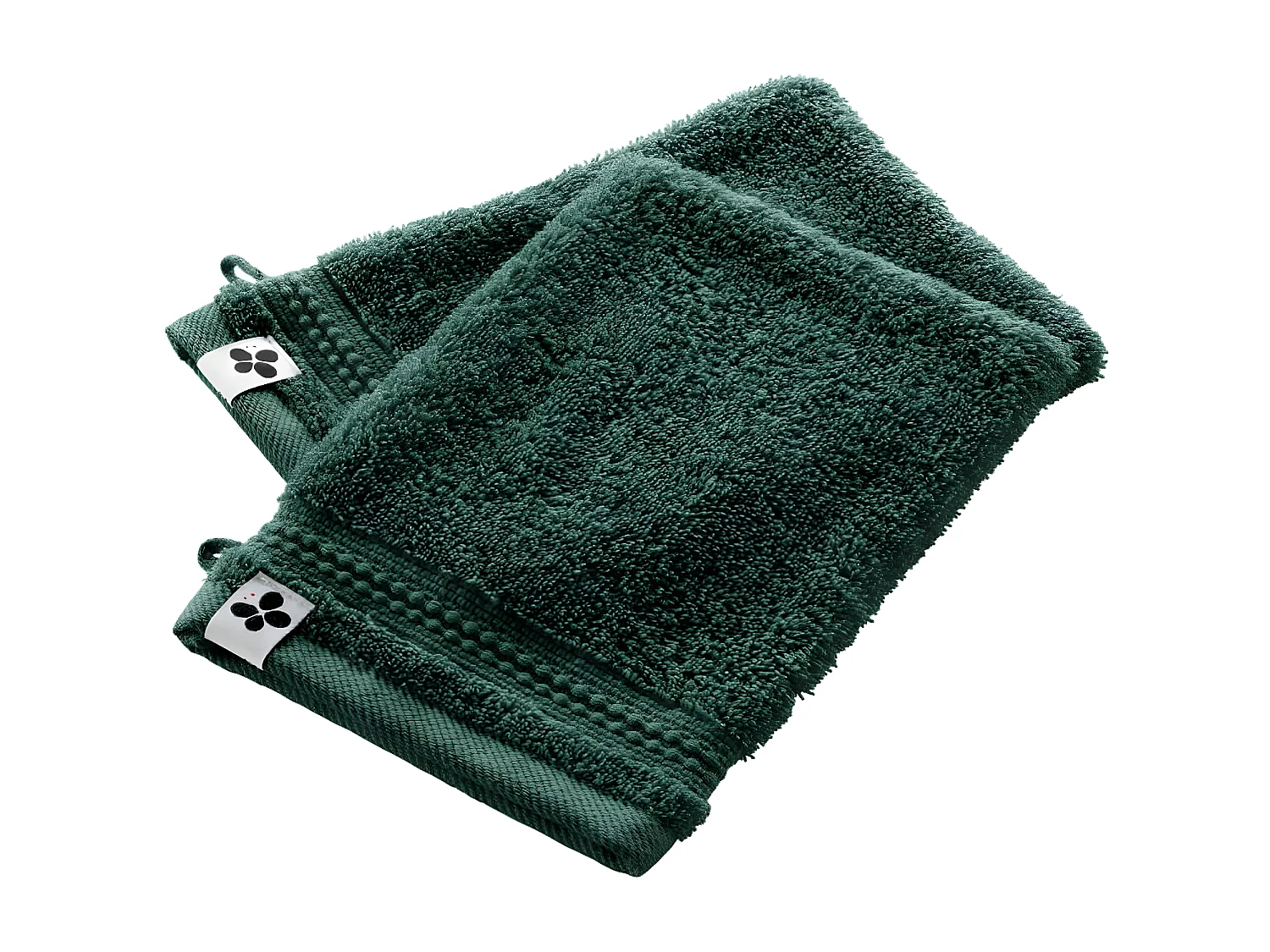 EMMA - Lot de 2 Gants 15x21cm en Coton Bio Coloris Emeraude