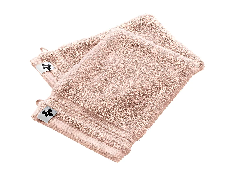 EMMA - Lot de 2 Gants 15x21cm en Coton Bio Coloris Rose Poudré