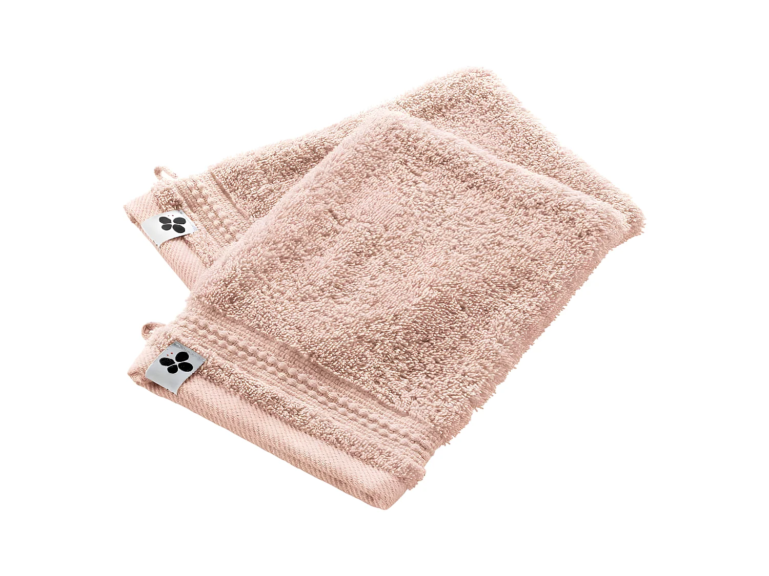 EMMA - Lot de 2 Gants 15x21cm en Coton Bio Coloris Rose Poudré