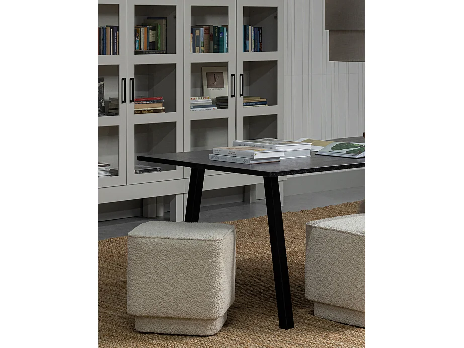 TABLO - Table de repas en chêne noir design contemporain