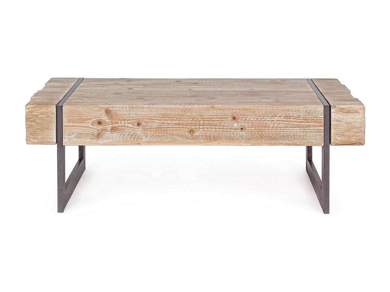 COURCHEVEL - Table Basse Bois Naturel avec Piètement Acier