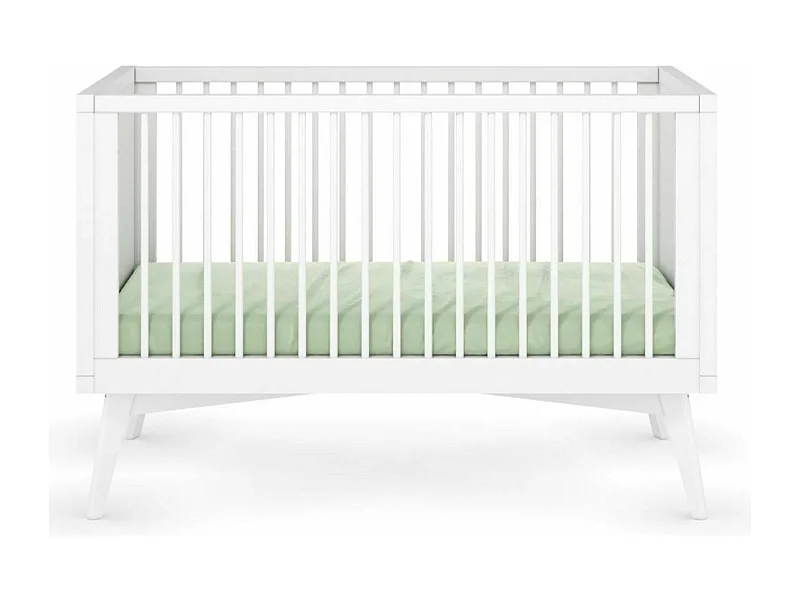 Pack lit bébé évolutif Montessori avec matelas 70x140 cm bois massif blanc MARLEY