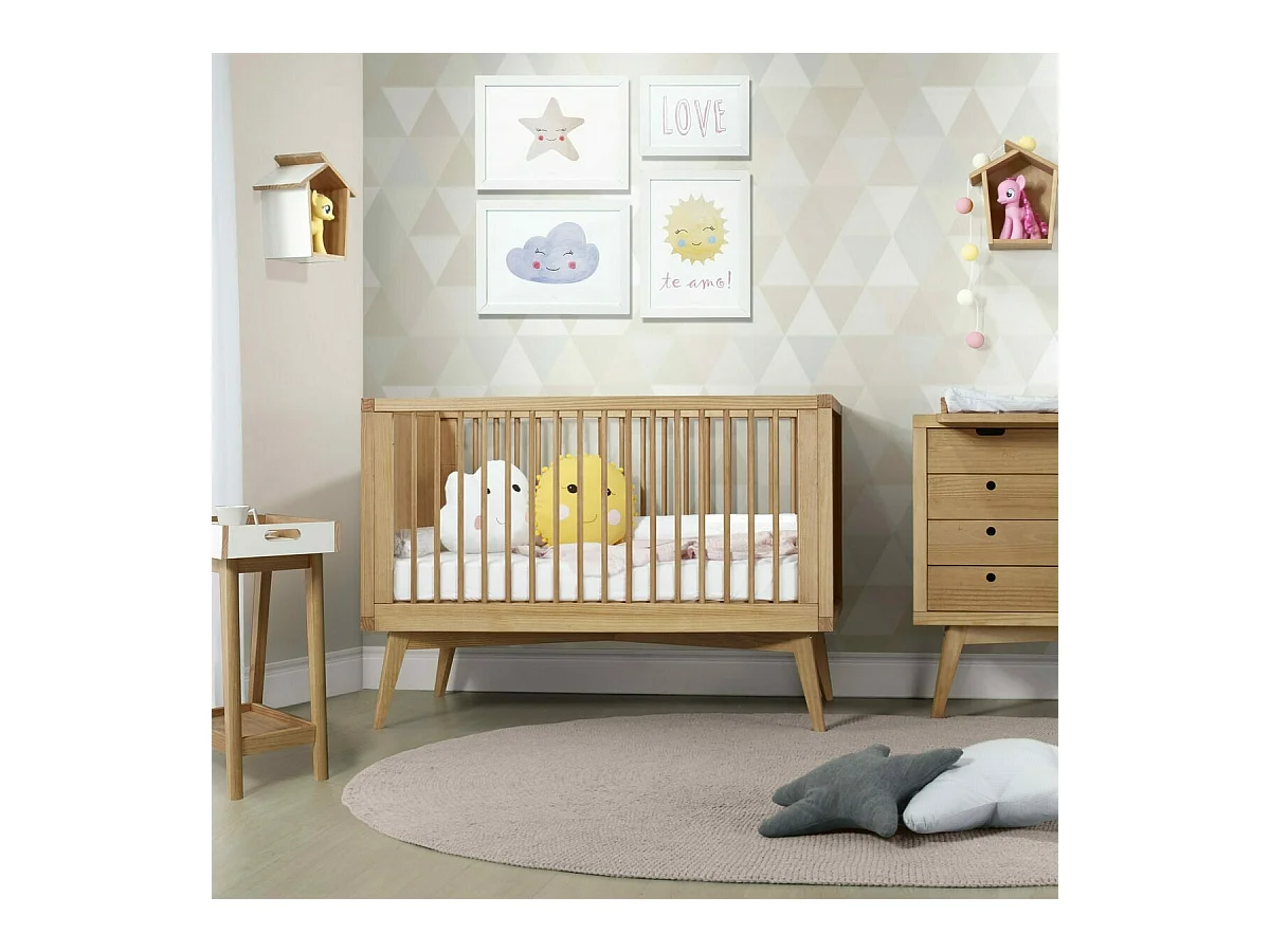 Lit bébé évolutif Montessori 70x140 cm bois massif bois MARLEY