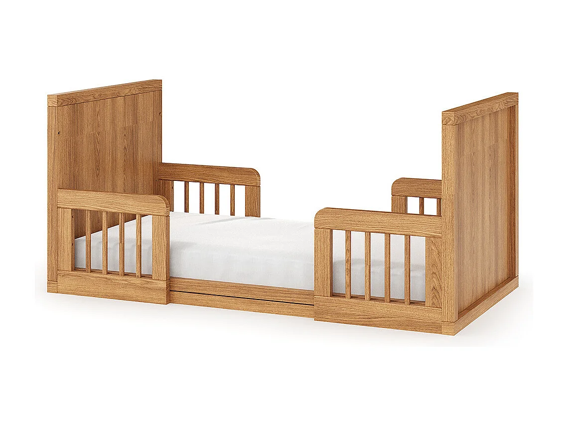 Pack lit bébé évolutif Montessori avec matelas 70x140 cm bois massif bois MARLEY