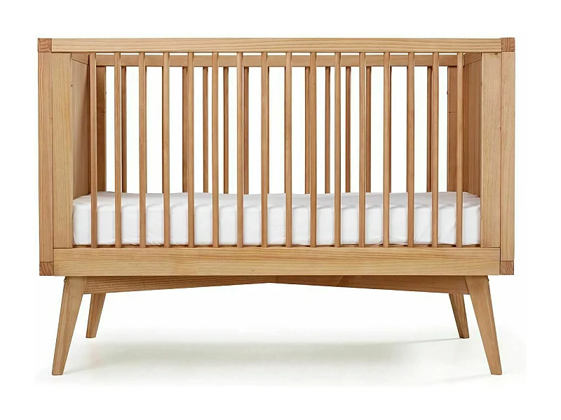 Pack lit bébé évolutif Montessori avec matelas 70x140 cm bois massif bois MARLEY