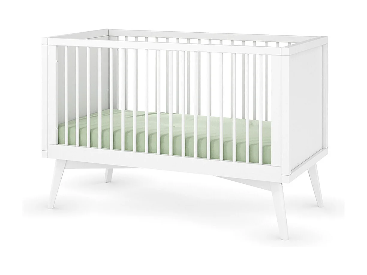 Lit bébé évolutif Montessori 70x140 cm bois massif blanc MARLEY