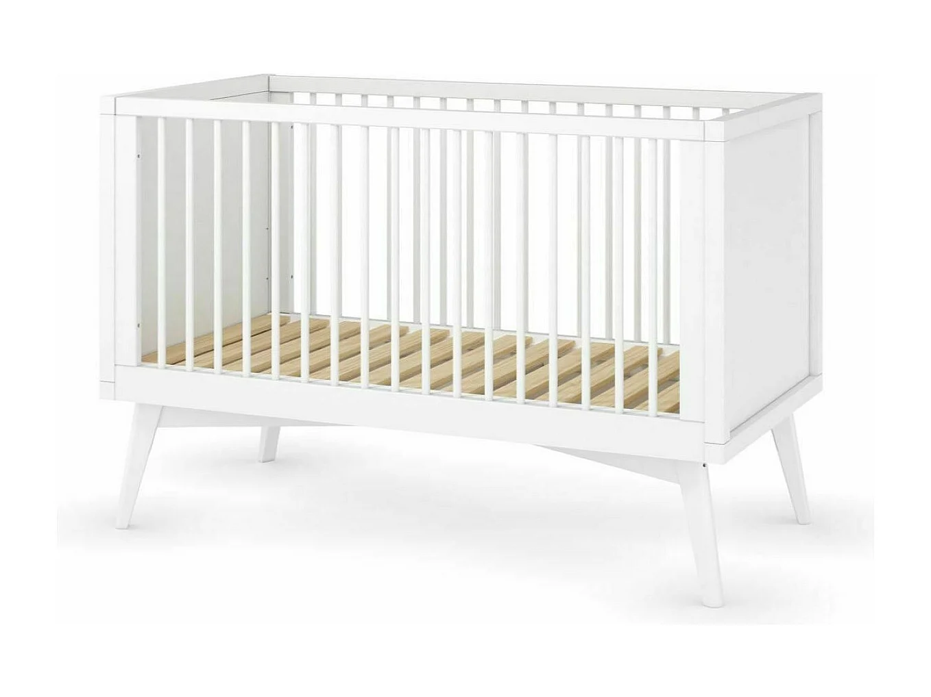 Lit bébé évolutif Montessori 70x140 cm bois massif blanc MARLEY