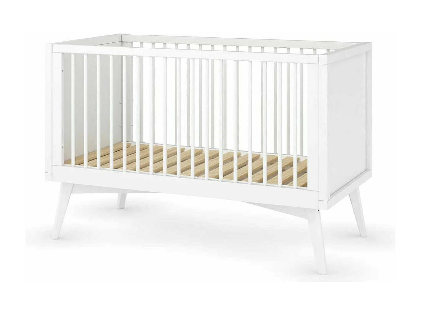 Lit bébé évolutif Montessori 70x140 cm bois massif blanc MARLEY