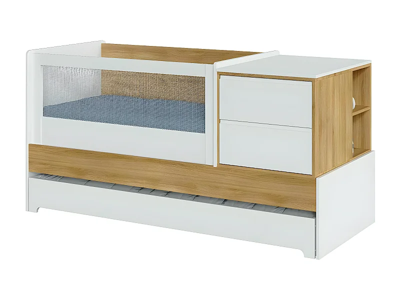 Lit bébé multifonction 70x130 cm panneaux de fibres bois ALBA