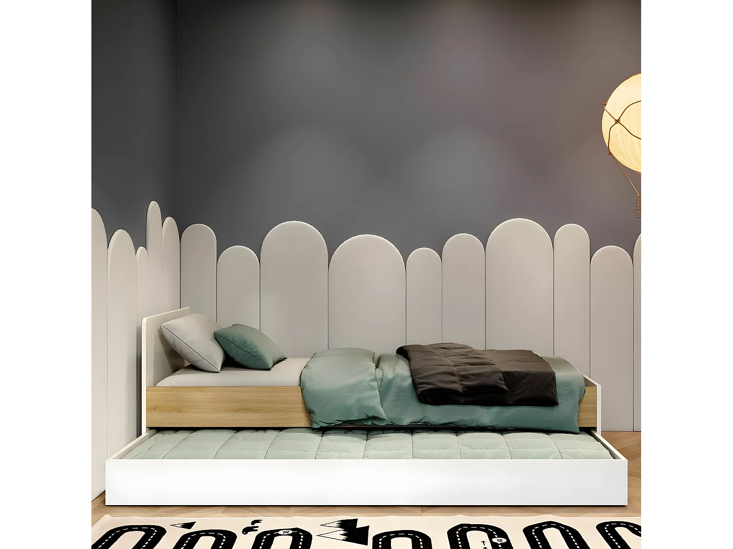 Lit bébé multifonction 70x130 cm panneaux de fibres bois ALBA