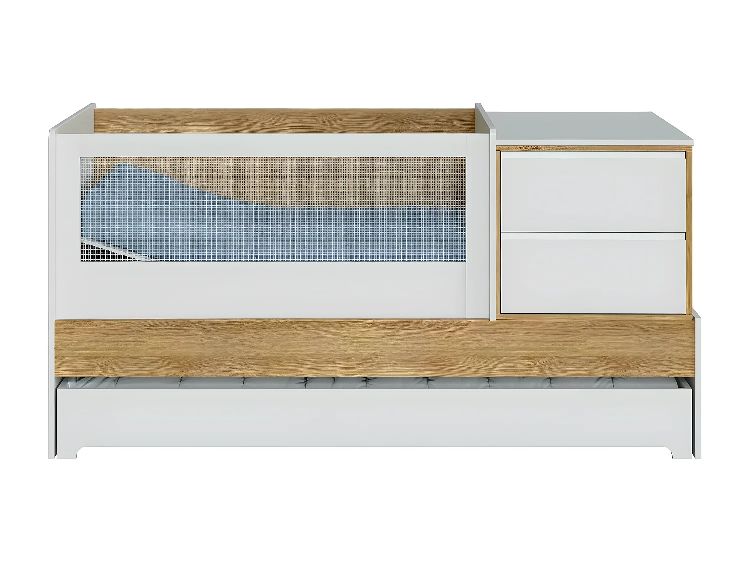 Lit bébé multifonction 70x130 cm panneaux de fibres bois ALBA