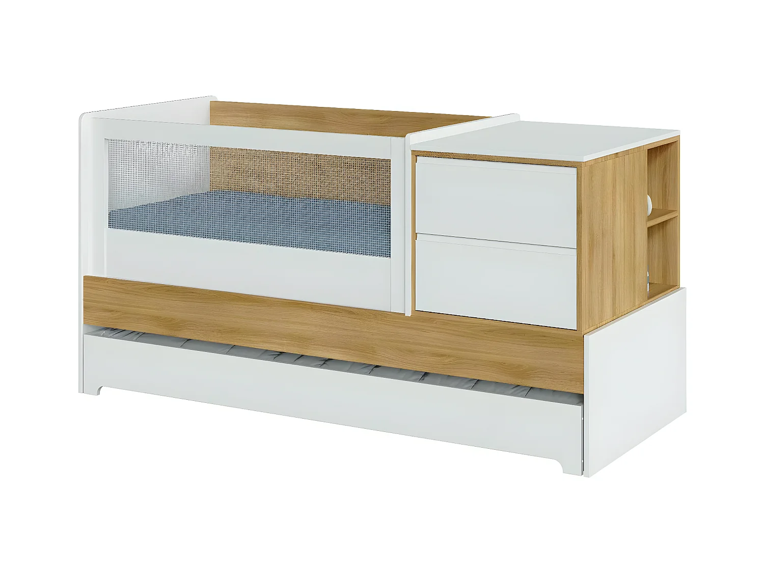 Lit bébé multifonction 70x130 cm panneaux de fibres bois ALBA
